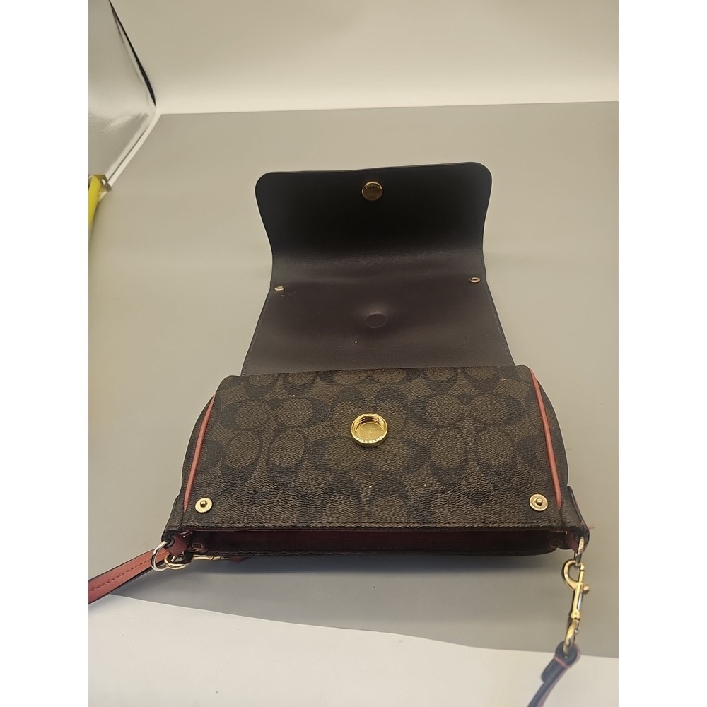 Coach Signature Reversible 2 IN 1 Crossbody Bag Magnet Rose Brown F59534 - Picture 5 of 10